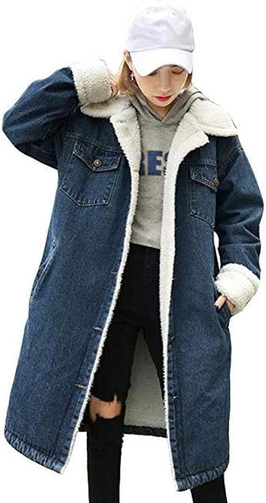 Amazon ミートン レディース デニムコート 防寒 コート アウター カジュアル 秋 冬 防寒 ゆったり カジュアル 厚手 コート ジャケット 通販