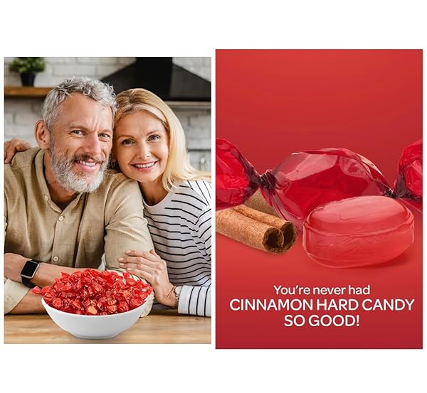 HARD CANDY CONFECTIONS | CINNAMON FLAVORED, ARTIFICIALLY FLAVORED, INDIVIDUALLY WRAPPED BON BONS | (NATURALLY FAT FREE (0G TRANS FAT) | 1.29 LBS, BONUS SAMEDAY SHIPPERS PEN