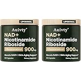 Auivty NAD+ Nicotinamide Riboside with Resveratrol 900 mg, Liposomal Dietary Supplement – Pack of 2 (2 × 90 Capsules) – Cellular Energy & Healthy Aging Support (2)