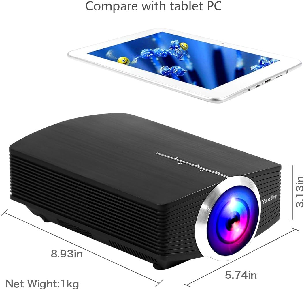 Mini proyector, Yaufey 1600 Lumens LED proyector con Cable HDMI ...