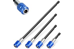 WVD 4 Pcs Drill Bit Extension Set, Magnetic Bit Holder and Drill Bits Holder for Electric Screwdriver, Impact Driver, 60MM, 1