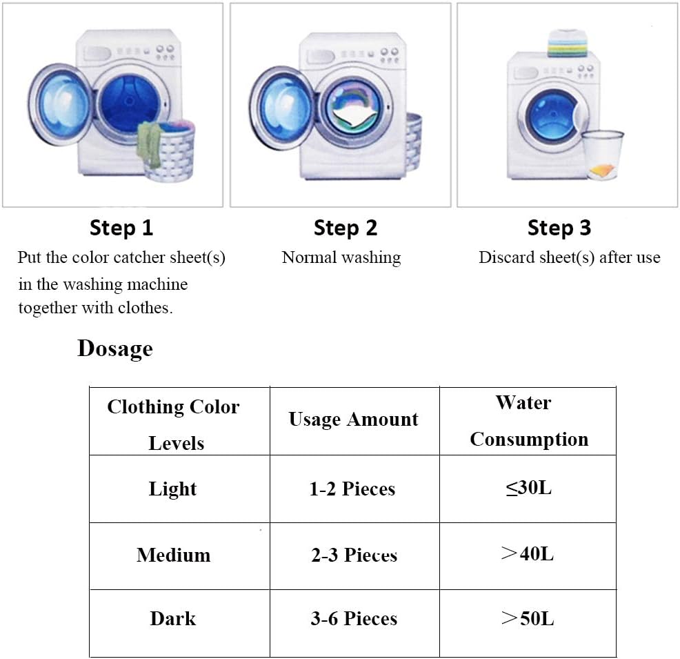 Color Catcher for Laundry, Dye Trapping Sheets 72 Count, Prevent Light Colored Clothes from Being Dyed: Kitchen & Dining
