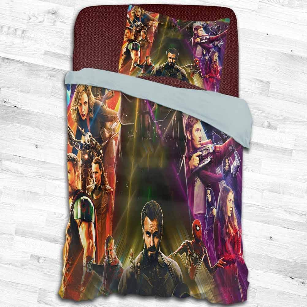 HeKua Duvet Cover & Pillowcases Bedspread Set Twin Size (68x90 inch) Avengers Infinity war Artwork 2018 hd oq Duvet Cover Set for Bedroom