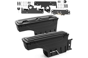 PIT66 Truck Bed Storage Box Toolbox, Compatible With Toyota Tacoma 2005-2021, Left Driver Right Passenger Side Storage Box Tool Box Black 2Pcs