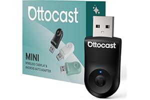 OTTOCAST Mini Dongle Wireless CarPlay Adapter for iPhone & Android Auto Adapter 2-in-1 Convert Wired to Wireless Apple Car Pl