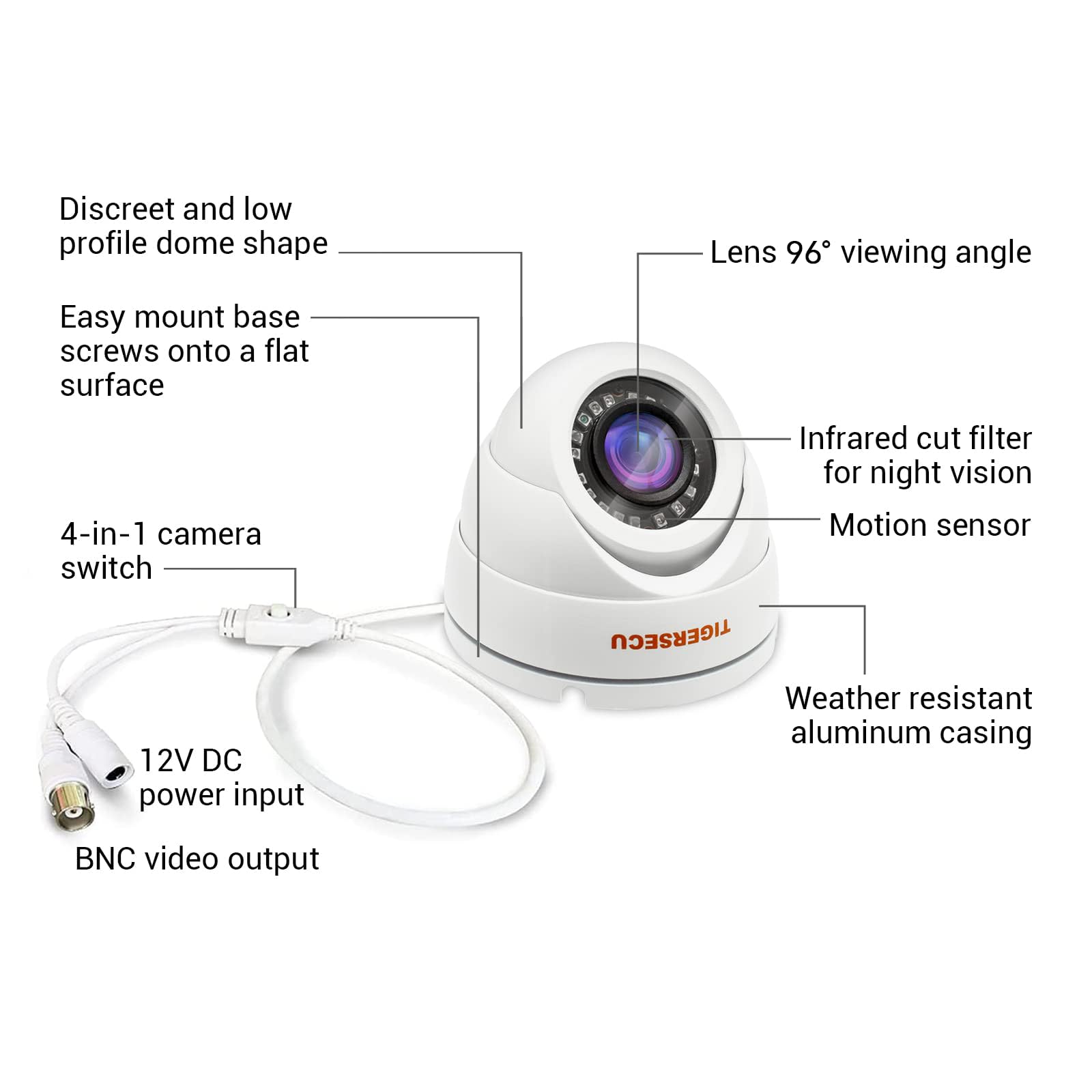 Mua TIGERSECU 1080P Metal Wide Angle Dome Security Camera for DVR ...