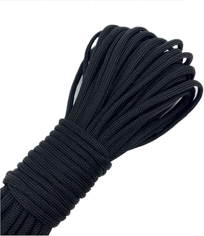 Himtop 6MM Black Nylon Rope 30M Utility Cord for Camping, Tying, Clothesline