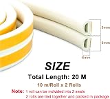 Bynsaer Draught Excluder Tape 20M D Type Self-Adhesive Foam Seal White view 2