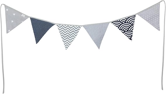 Guirlandes Cotillons Et Confettis Guirlandes Decoration Chambre Bebe Premyo Guirlande De Fanions En Tissu Banderole Triangle Pastel Noir Blanc Napravi Rs