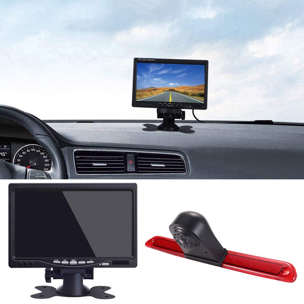 【Parking Camera Kit】7'' Inch TFT LCD Screen Auto Monitor + HD IR Night Vision Brake Light Rear View Camera Backup Camera for Mercedes Sprinter W609 Viano Vito Transit Ducato VW Crafter Master