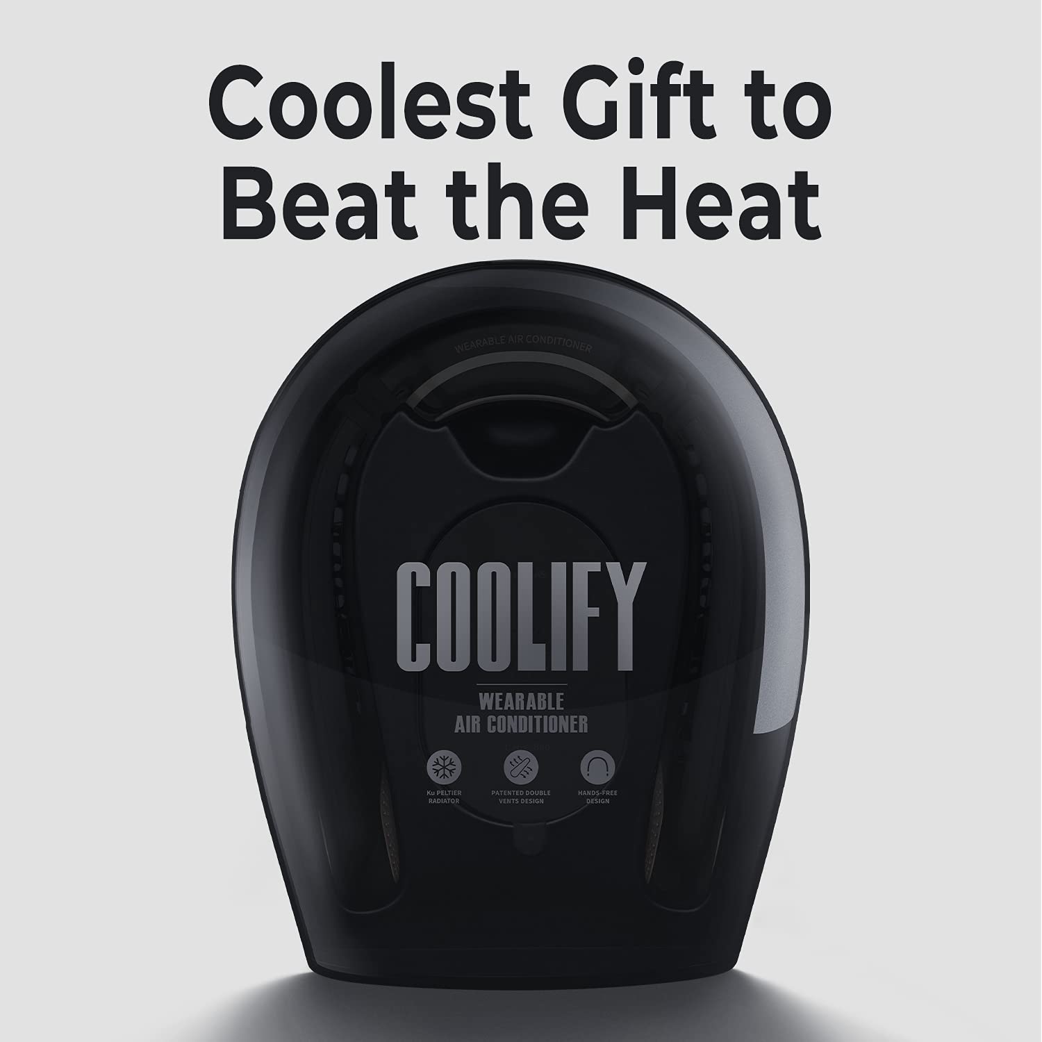 TORRAS Coolify Portable Neck Fan Air Conditioner, Rechargeable Hands Free Semiconductor Cooling Bladeless Fan, Leafless Mini USB Fan for Outdoor/Home/Office, 3 Speeds, Brilliant Black
