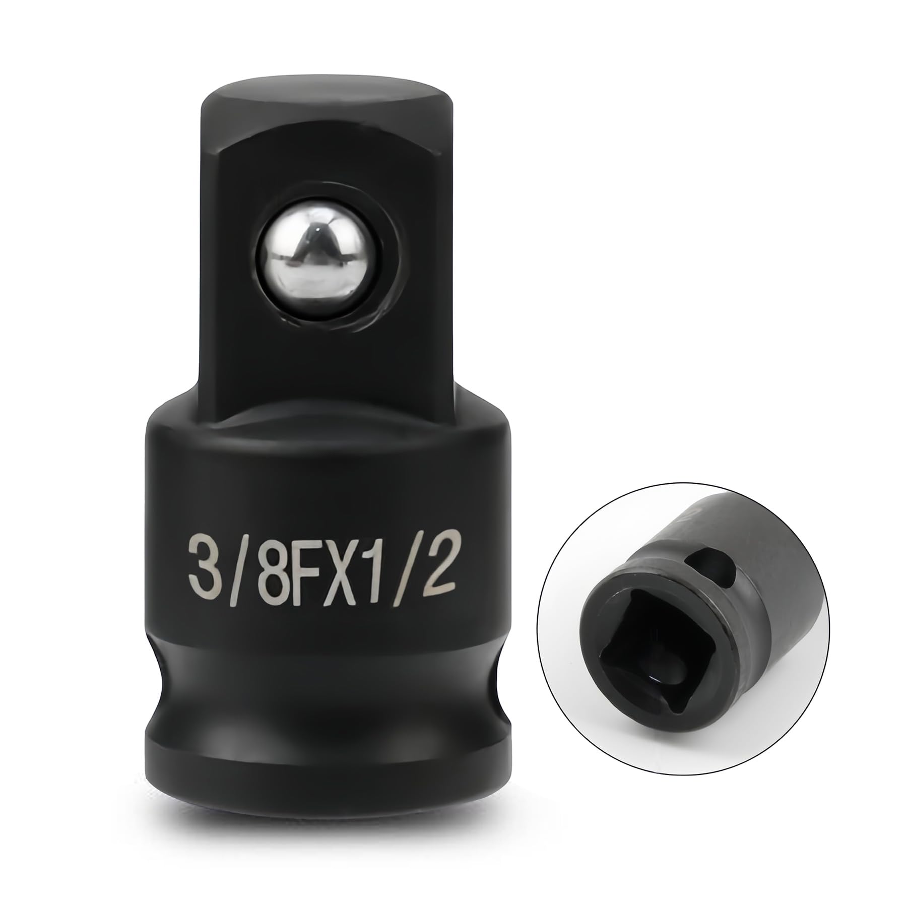 LEPEVNEY 3/8" Drive (Female) x 1/2" (Male) Impact Socket Adapter, CR-MO Steel, Compatible with Air Impact Wrenches, Breaker Bars, Ratchets