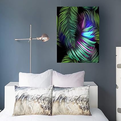 Amazon Com Canvas Print Wall Art Neon Jungle Electric