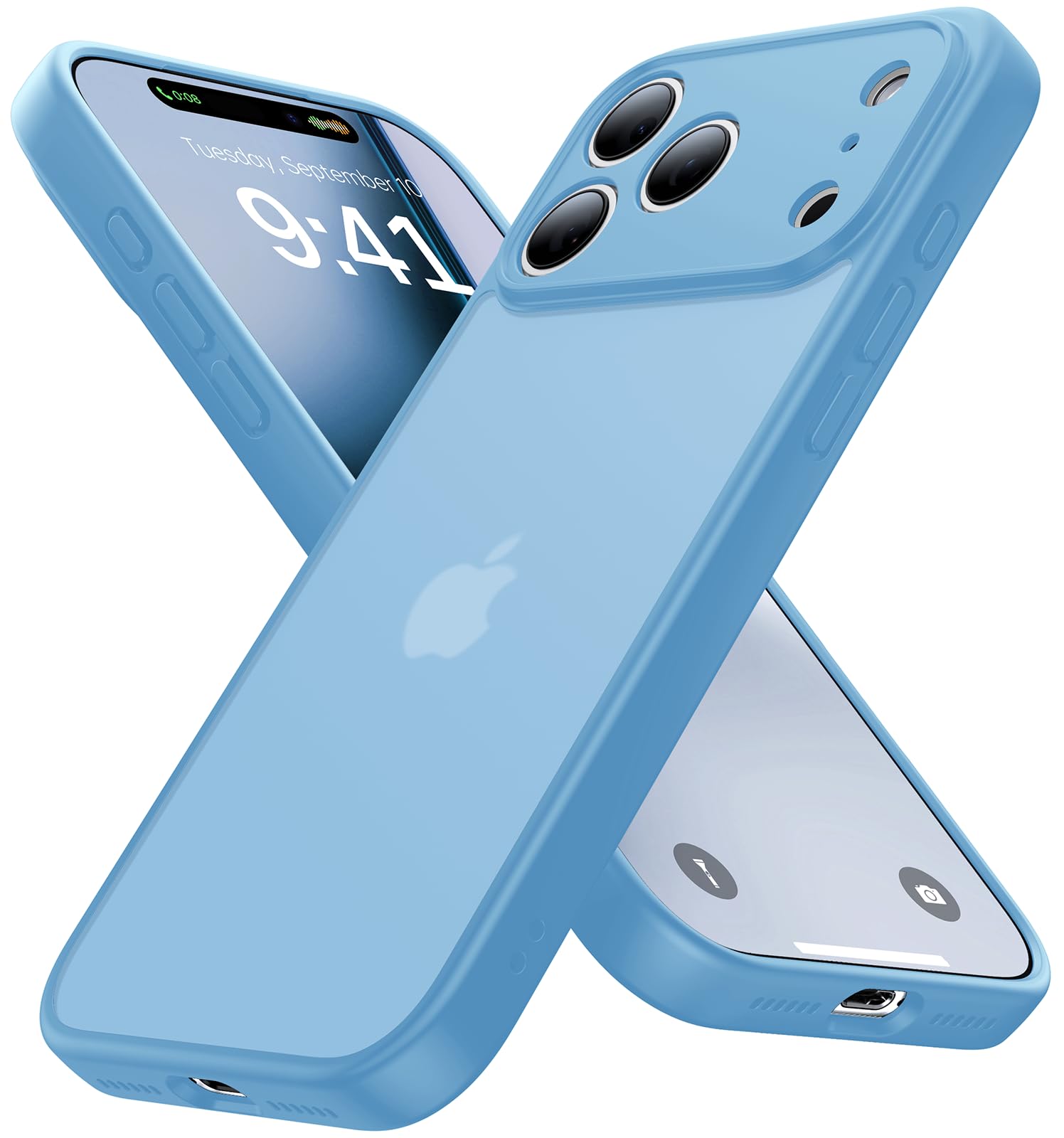 Eastinbox for iPhone 17 Pro Max Case [16FT Military Grade Shockproof], Anti-Slip Anti-Scratch, Slim Translucent Frosted Matte Phone Cover, Case for i Phone17 Pro Max 6.9", Lightblue