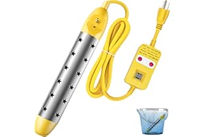 LAKKZOOM Immersion Water Heater,with Temperature setting and switching,Protection against dry heating and UL Certification Portable Bucket Heater Heat 5 Gallons of Water in Minutes