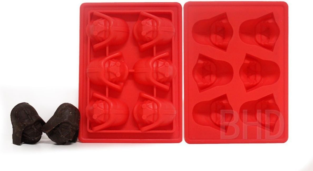 Omtech-Uinque DIY Star Wars Millennium Falcon Han Solo Darth Vader Helmet R2-D2 X-Wing Silicone Mold Ice Cube Tray Fondant (Multi)