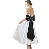Bencailor Big Satin Bow Large Detachable Bow Train for Dress 17.72" Wide Waist Sash Belt Bride Formal Wedding Dress