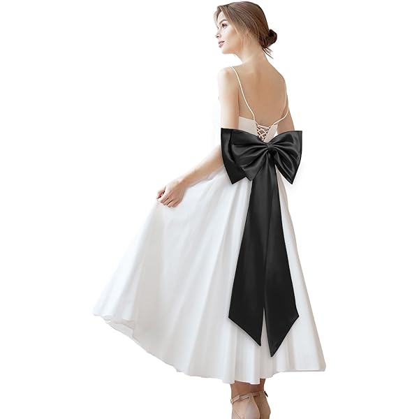 TRHTX Hair Accessories - White Big Bow Sash for Wedding \u0026 Prom Dresses -  Organza Bow Diy Designer Accessories at Amazon Women's Clothing store