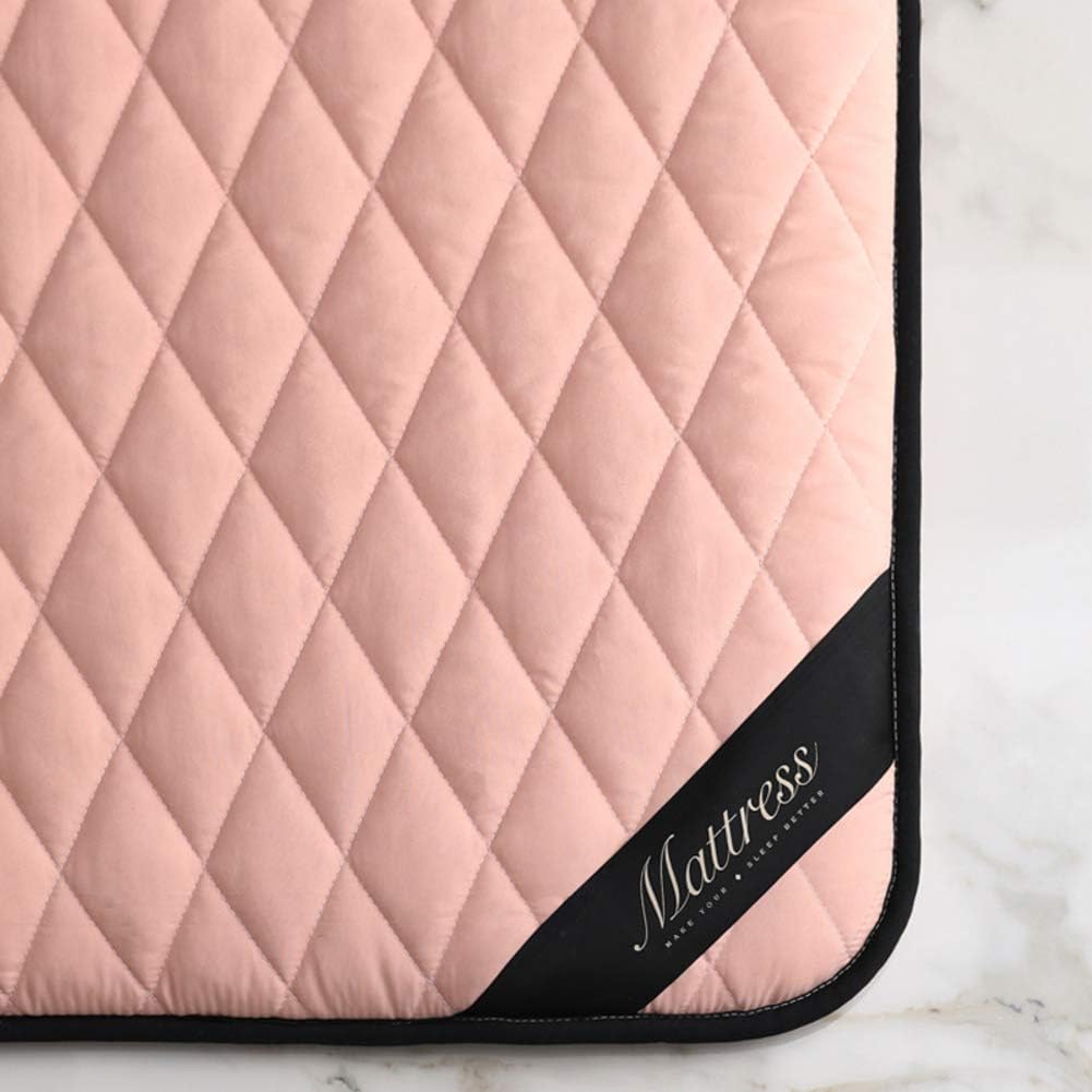 GGYDD Quilted Soft Mattress Toppers,Breathable Traditional Japanese Tatami Mat Foldable Non-Slip Student Dormitory Mattress Thick Nap Mat-Champagne 120x190cm(47x75inch)