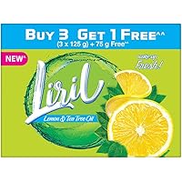 Liril Lemon and Tea Tree Oil Soap, 125 g (Buy 3 Get 75g Free)