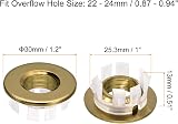 Sourcing Map Sink Overflow Cover Gold Copper Ring Round 25.3mm Hole 2pcs view 2