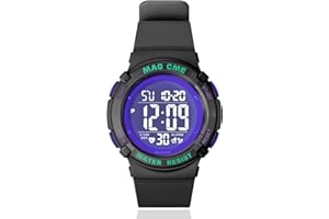 VIVIKEN Kids Watches Digital Sport Watches for Girls Boys Outdoor Waterproof Watches with Alarm Stopwatch Child Wrist Watch Ages 7-15-Black Purple