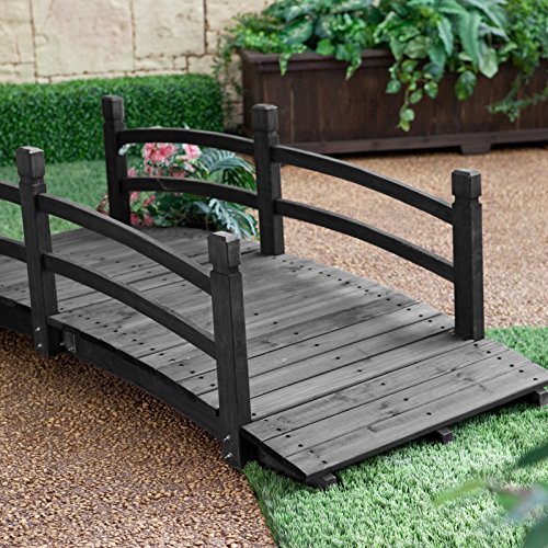 Coral Coast Harrison 6-ft. Wood Garden Bridge - Dark Stain