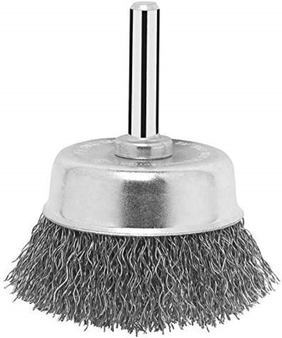 Bosch 1x PRO Steel Longlife Cup Brush, Crimped Wire for 6 mm Cylindrical Shank and Drill (diameter 70 mm