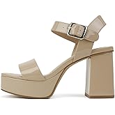 Soda “MACEY” ~ Women Open Square Toe Single Band High Heel Platform Dress Sandal with Adjustable Ankle Strap
