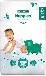 By Amazon Ultra Dry Nappies Size 4+ 9-15 kg 80 nappies
