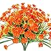 TEMCHY Artificial Daffodils Fake Large Flowers, 4 Bundles Orange UV Resistant Faux Greenery Foliage Plants Shrubs for Garden, Wedding, Outside Hanging Planter, Farmhouse Indoor Outdoor Decor