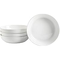 Gibson Home Zen Buffet Dinnerware Set, 4-Piece Dinner Bowl, White (Round)