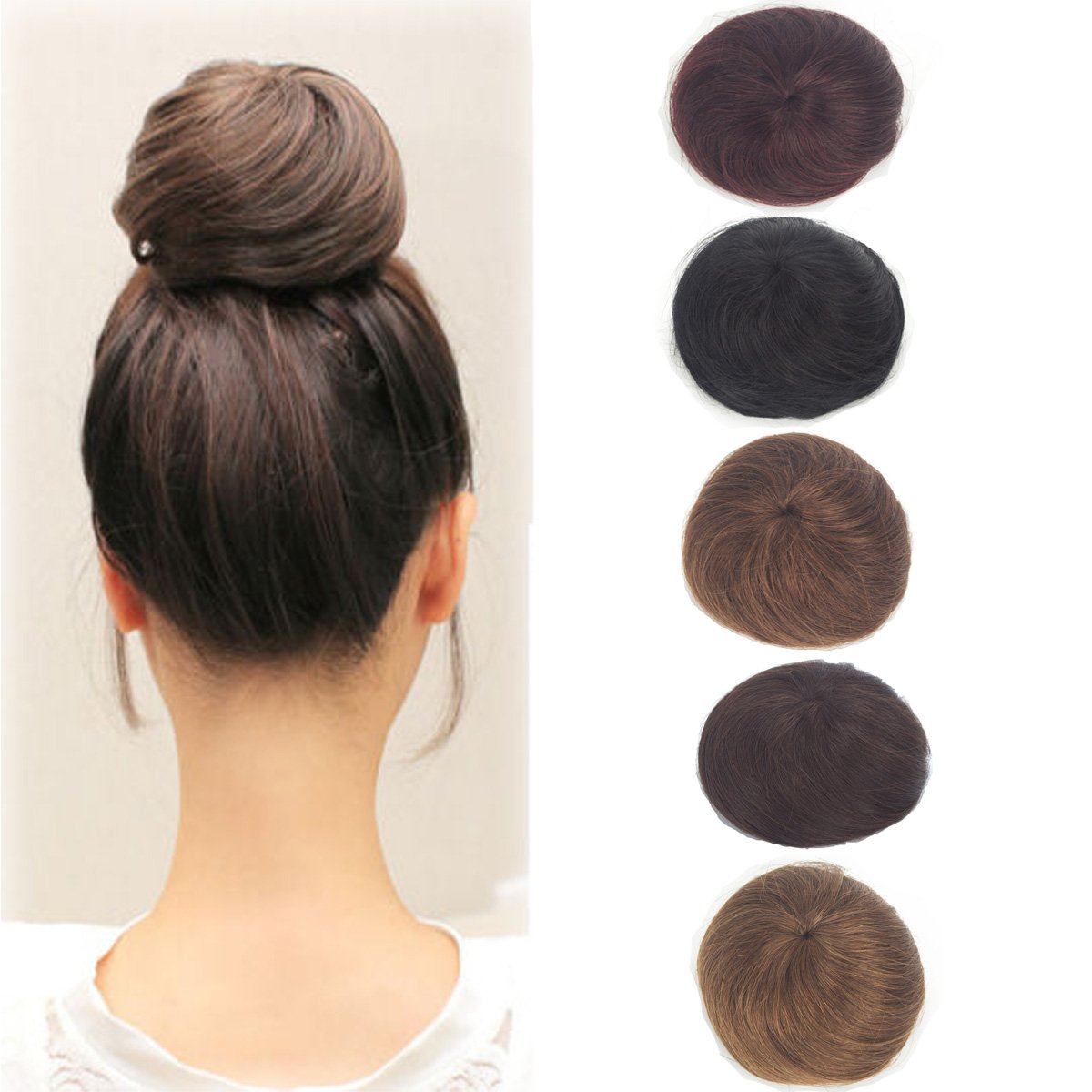 Amazon Com Women 100 Real Straight Human Hair Hand Woven Bun
