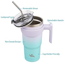 Konokyo 20 oz Tumbler with Handle and 2 Straw 2