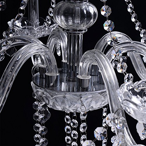 image for Boshen Crystal Chandelier 6 Lights Fixture Pendant Ceiling Lamp for Di