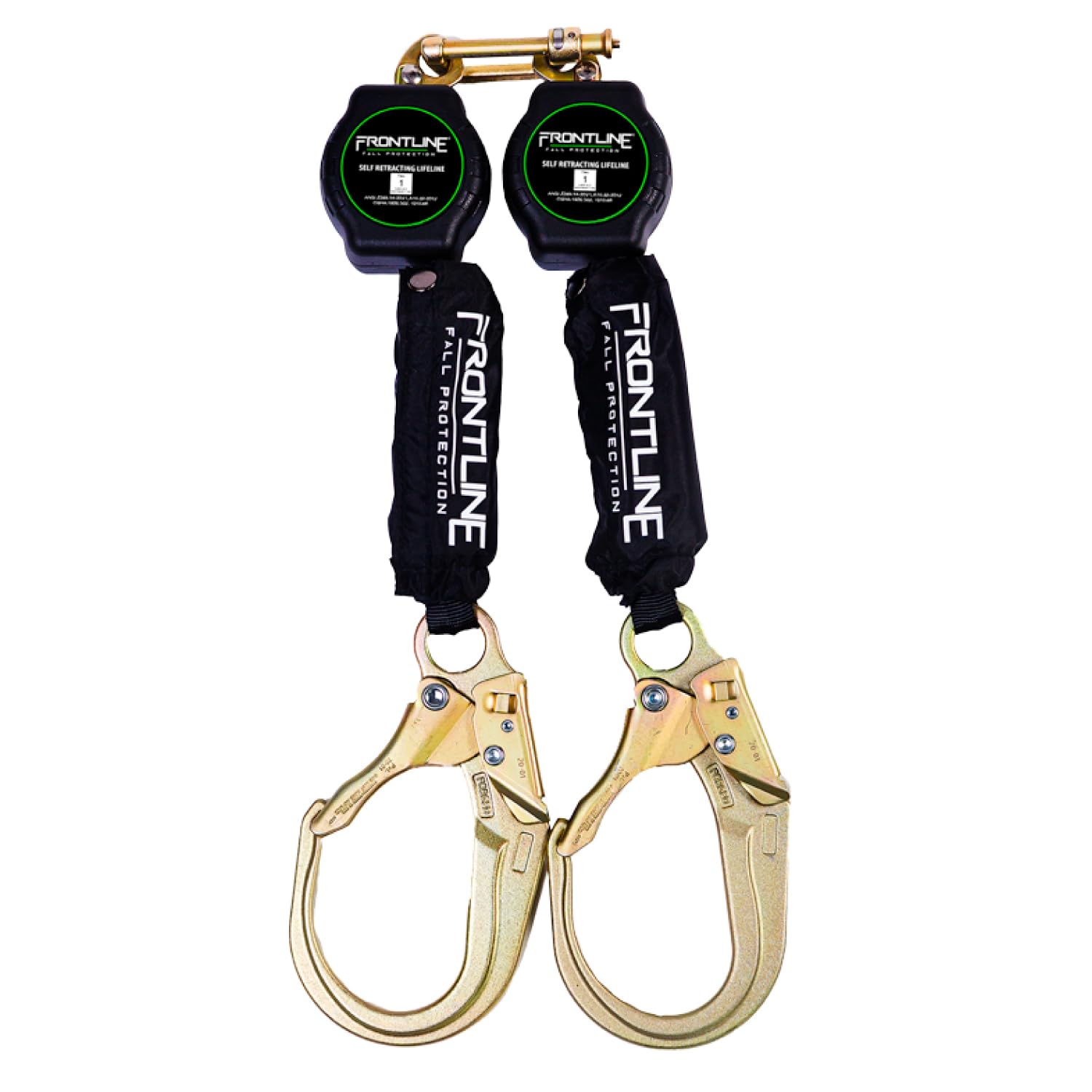 Photo 1 of Frontline RPA062R 6' Aramid Web Twin Leg SRL with Steel Rebar Hooks | 310 lbs Capacity | Lightweight & Durable | Aramid Fiber Webbing Retractable | ANSI & OSHA Compliant | ISO Lab Tested