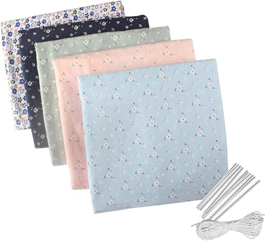 Amazon 花柄 生地 ダブルガーゼ 綿 生地 ソフト綿100 裁縫 手作り製作 手工 Diy用品 大人用 子供用 家庭用 ブルー 綿布 ファブリック 2重ガーゼ 丸ゴム付き 鼻ワイヤー付き 5枚図案セットwangolk 北欧 Diy手作り 繰り返し洗っ 布 生地 通販