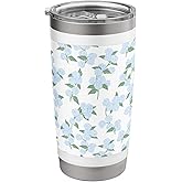 Preppy Coquette Hydrangeas in Pastel Blue Stainless Steel Insulated Tumbler