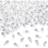 SOFPLATE 1 Box 200Pcs 6x12mm Teardrop Crystal Bead Suncatcher Glass Beads Tear Drop Transparent Clear Chandelier Top Drilled Faceted Spacer Loose Bead for Jewelry Making Earring Chandelier DIY Crafts