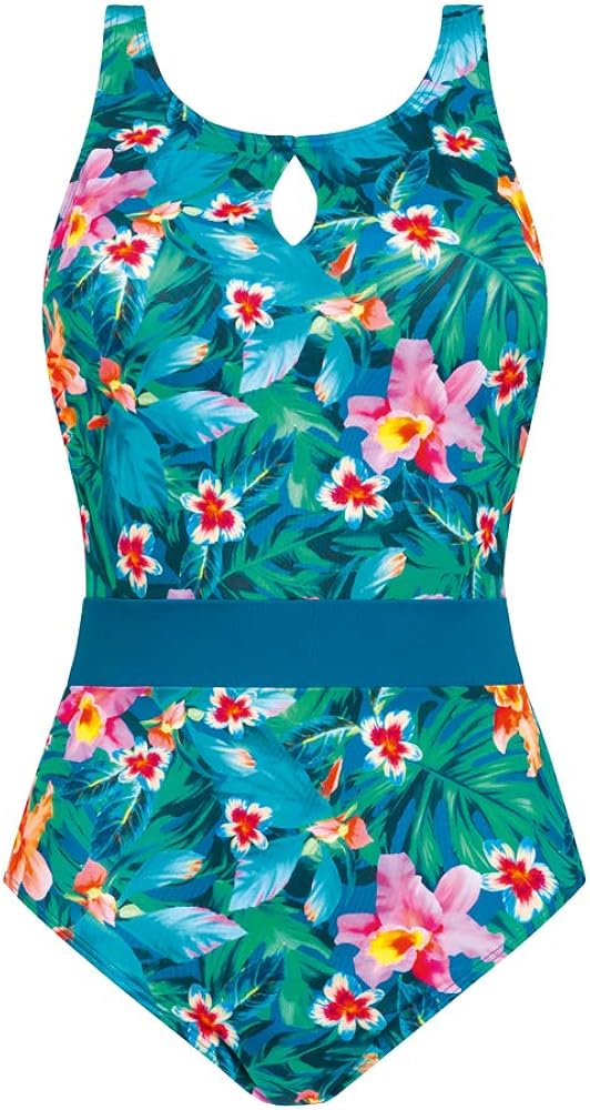 Amoena Women's Mauritius OnePiece High Neckline Pocketed Mastectomy