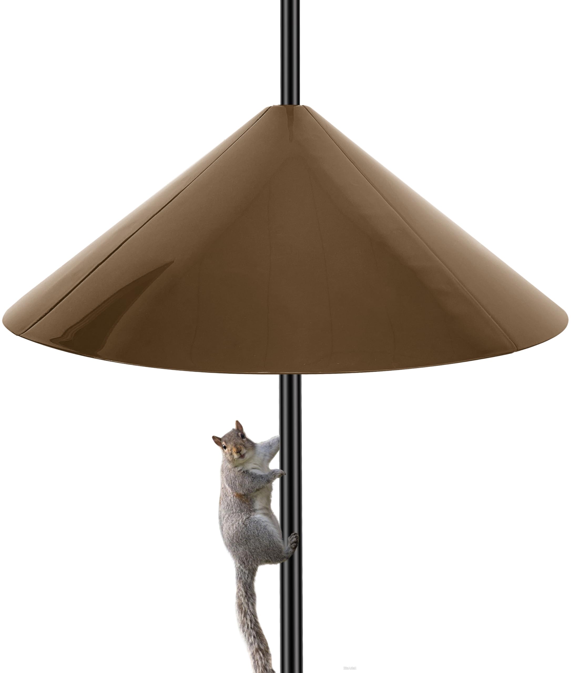 Photo 1 of 19 Inch Large Squirrel Baffle for Bird Feeders Pole- Extra-Wide Squirrel Guard, Bird Feeders Baffle for Shepherd's Hooks(Brown)
