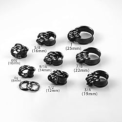 Twolobes 2 PCS Black Ear Gauges With 10 twisty nose