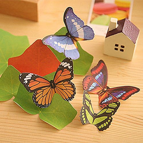 Angelangel 4pcs Cute Novelty Cartoon Funny Colored Animals Butterfly 60-page Post-it Self-Stick Memo Sticky Notes Pads Memo Flags For kids Work Teachers Girls Planners