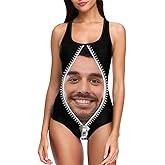 Custom Face Swimsuits for Women, Personalized Photo Tank Top Swimsuits, Customized One Piece Swimwear for Summer Holiday