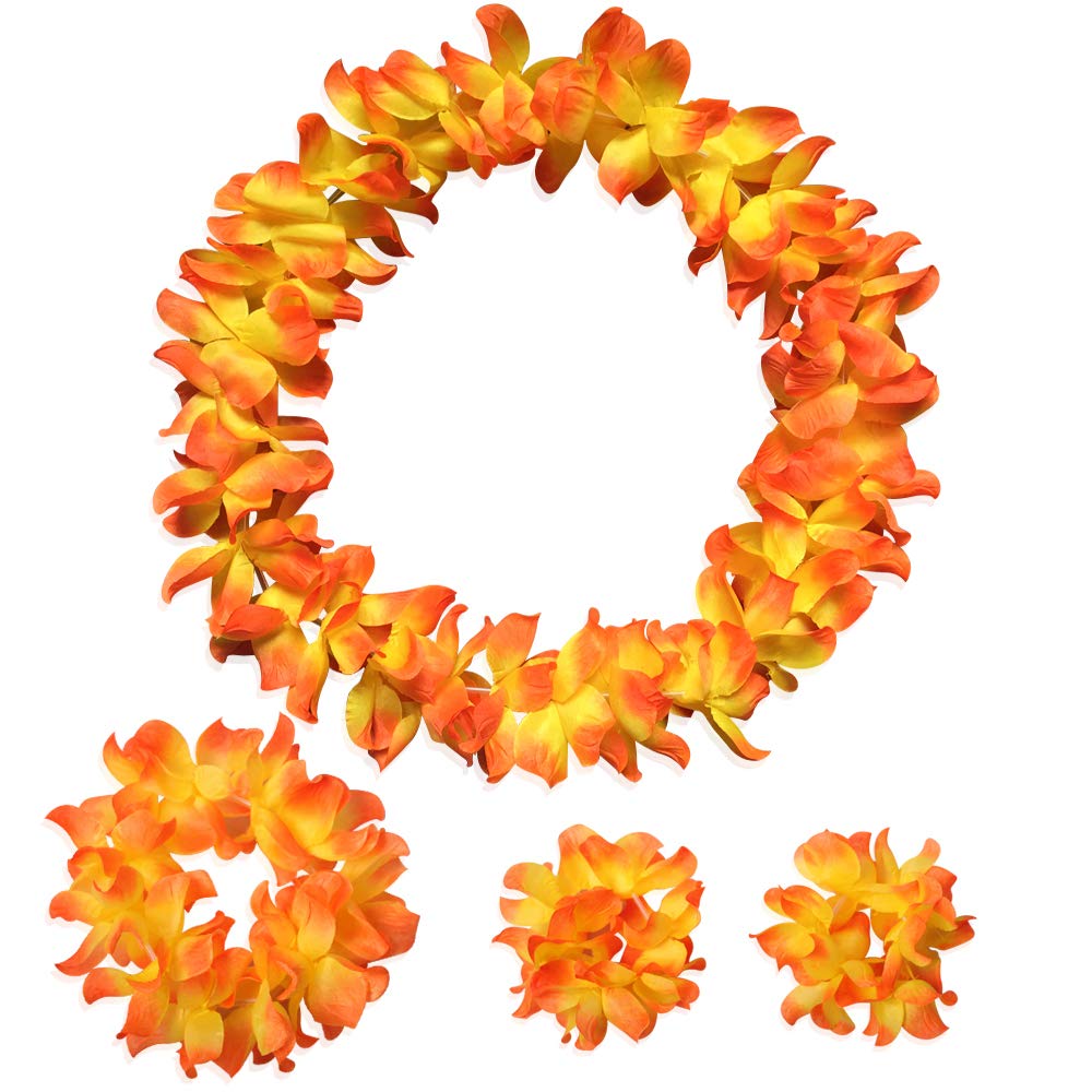 Hawaiian Leis Luau Tropical Headband Flower Crown Wreath Headpiece Wristbands Women