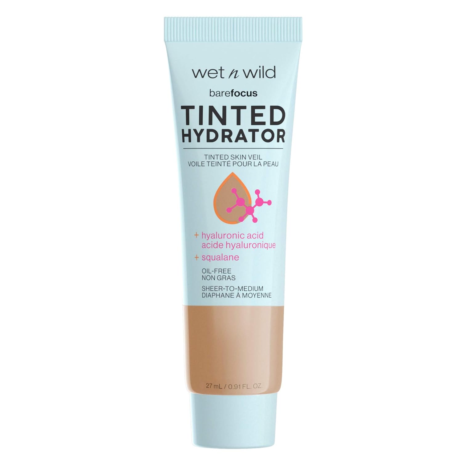 Amazon Com Wet N Wild Bare Focus Tinted Hydrator Tinted Skin Veil Nourishing Foundation Hyaluronic Acid Medium Tan 0 91 Fl Oz Beauty