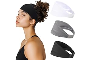 Sweat Absorb Headband for Men & Women, Athletic Headband for Running Yoga Workout, Wide Fashion Headband for Daily, 4" Width,