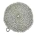 Umiwe Basics Round Cast Iron Cleaner 7 Inch Stainless Steel Chainmail Scrubber Skillet Cleaner with Ring