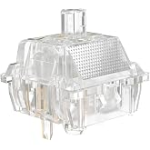 DUROCK Ice King Keyboard Switches, 100% Clear Nylon, T1 Tactile 68g, 90pcs | Fully Transparent RGB, 68g Progressive Spring, Long Pole Stem &amp; Thocky, 5-pin Heavy Tactile MX Switches for Custom Keyboards