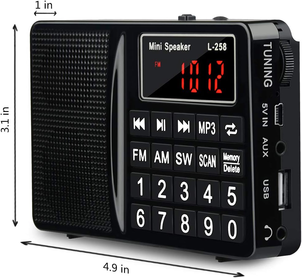 FM AM SW All-Band Receiver with Best Reception,Portable Radio with Headset Output/AUX Input/MP3/External Speaker/32GB TF Card,Stores Stations Automatically and Powered by Lithium Battery: Home Audio & Theater